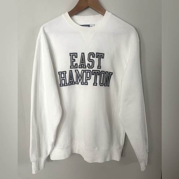 Sweaters - East Hampton White Sweatshirt Sz Small
